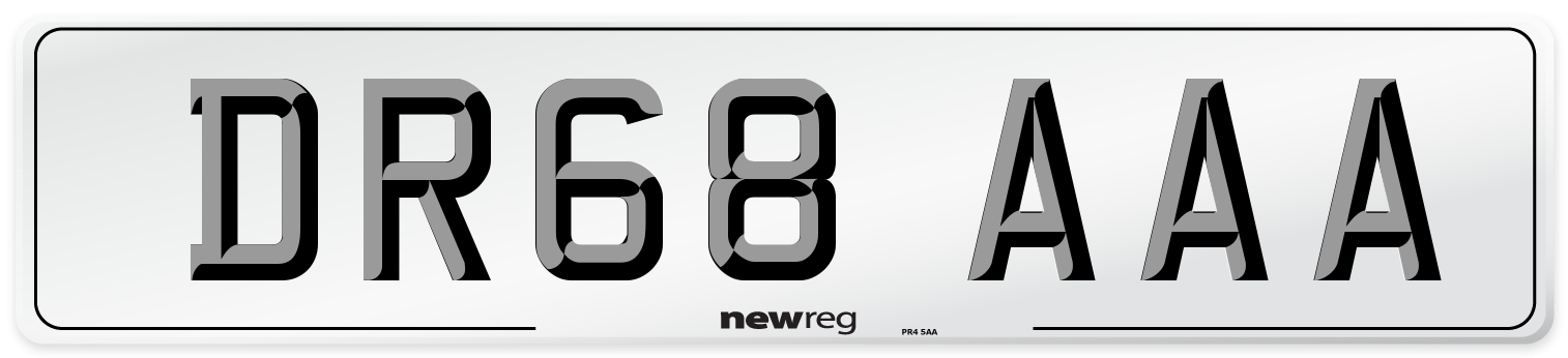 DR68 AAA Number Plate from New Reg